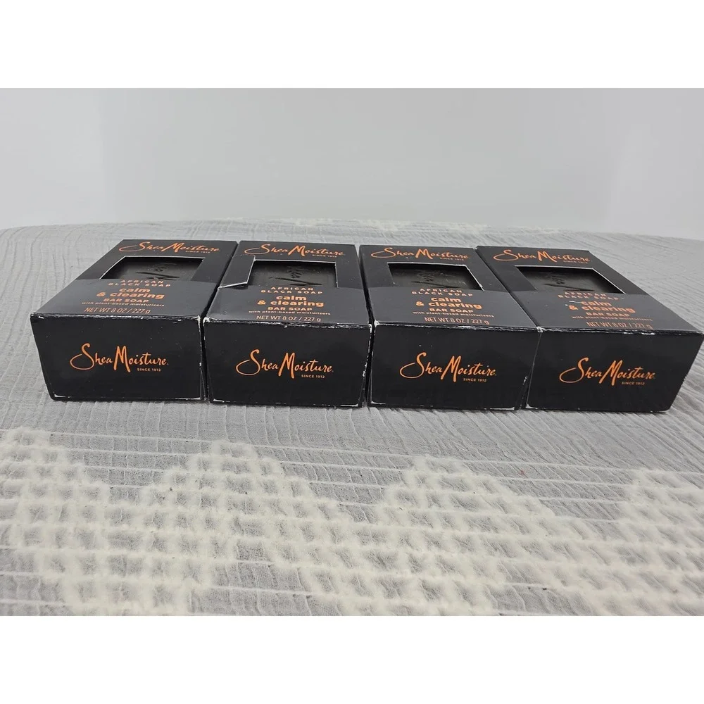SheaMoisture African Black Soap Calm & Clearing Bar Soap 8 oz Lot of 4